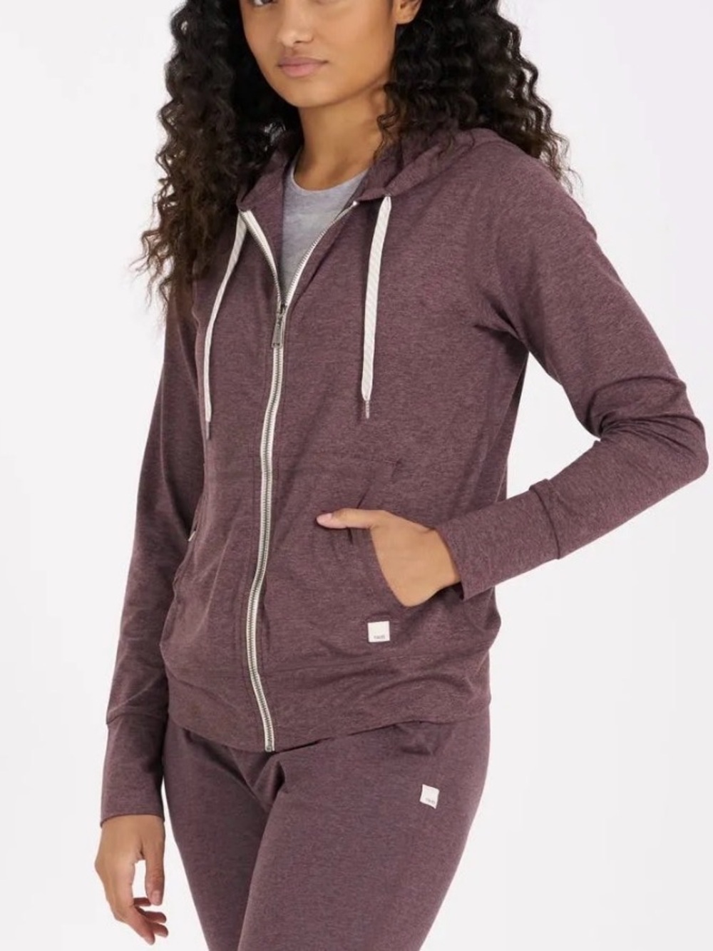 Vuori Halo Performance Hoodie Heathered Dark Plum / Smoked Plum | Size Small
